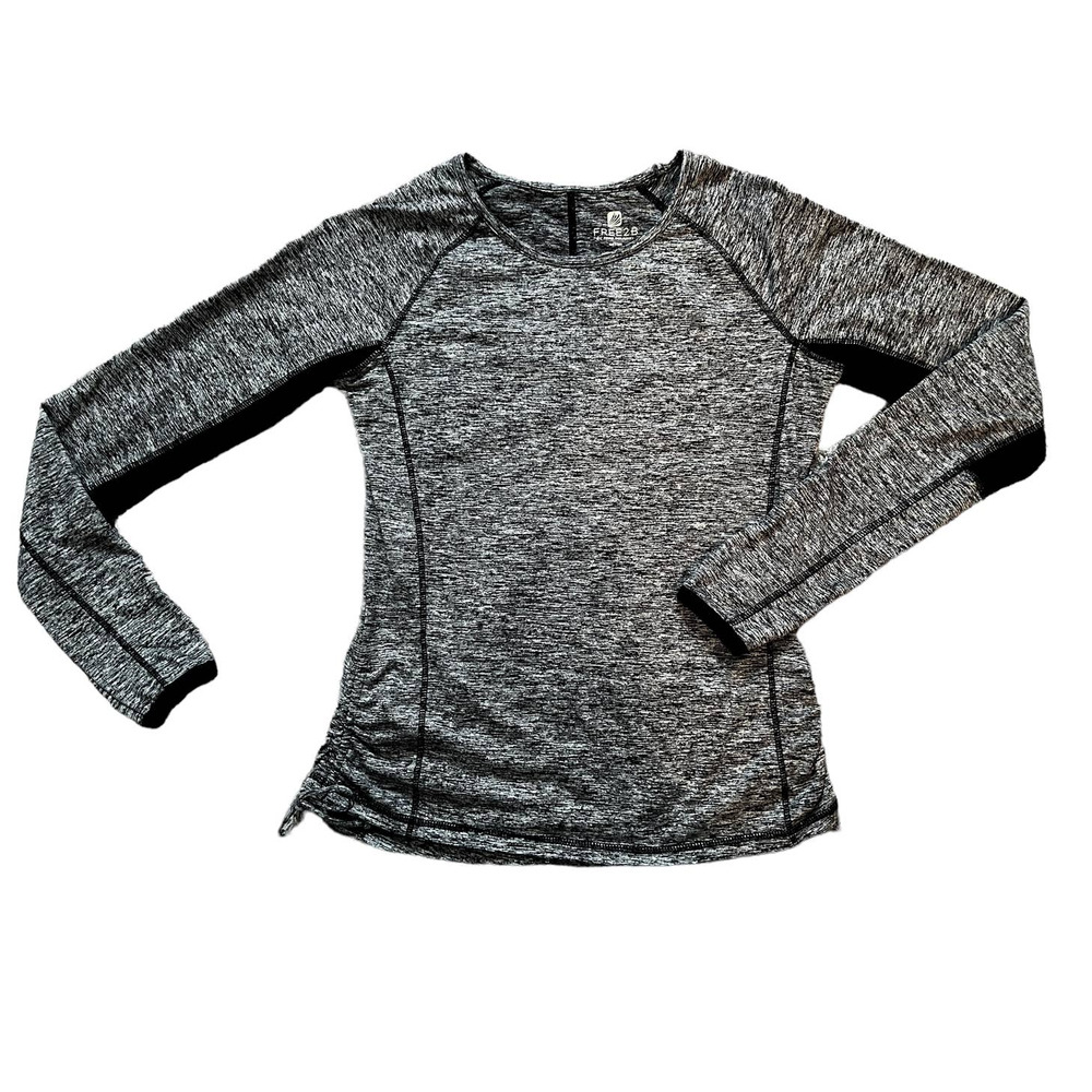 🛍️ Free2B by Free Country Gray Black Active Top Womens Size S